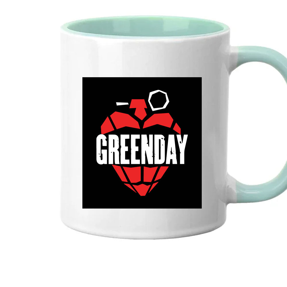 Mug with Greenday logo on a white background