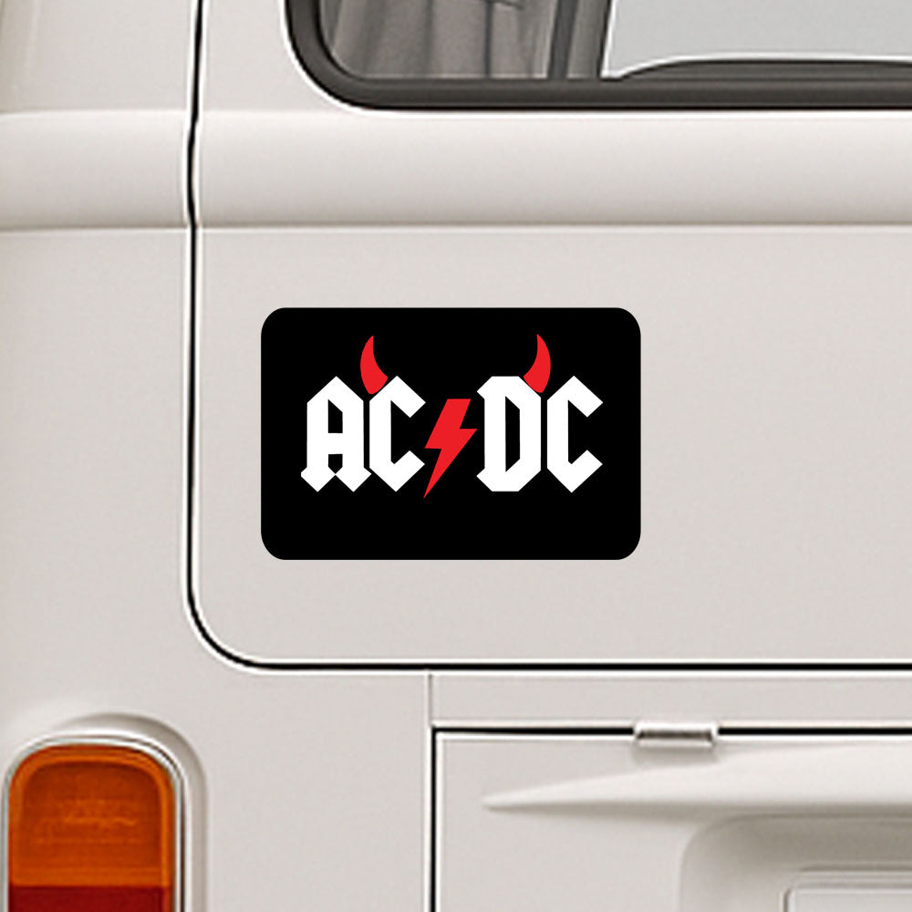 AC/DC logo sticker on a car