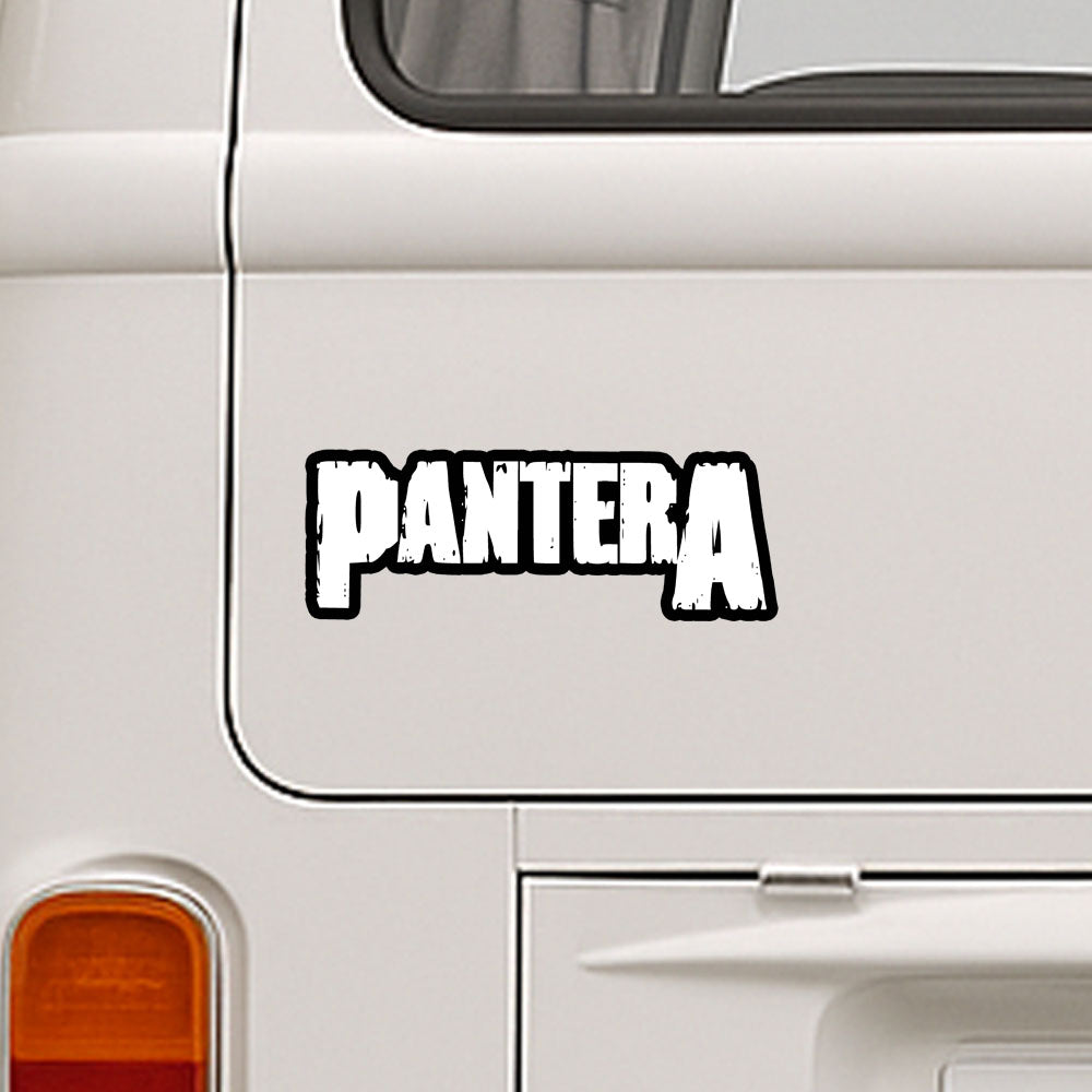 Pantera logo decal on a white van