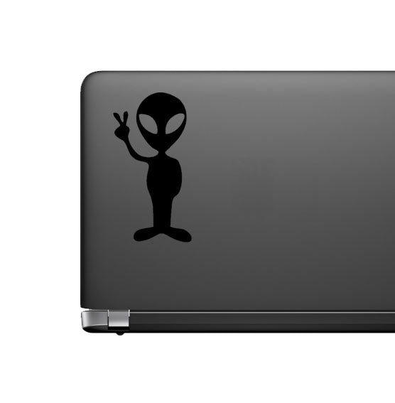 Alien Peace Space Decal - Car Body Window Bumper Vinyl Decal Sticker