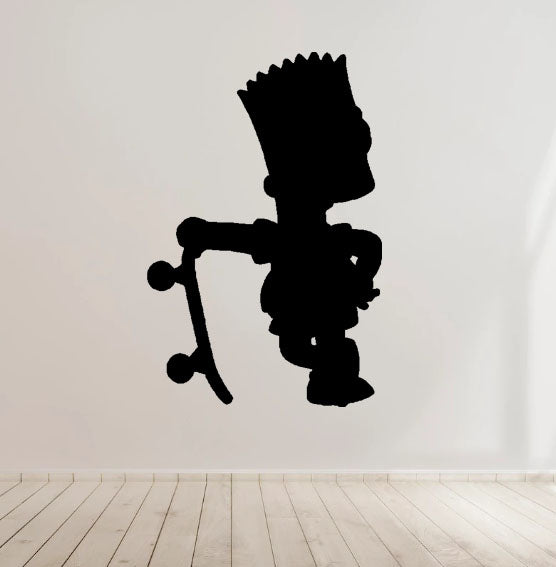 Bart Simpson cartoon Skate board Decal Sticker for Home, wall, Car, bedroom