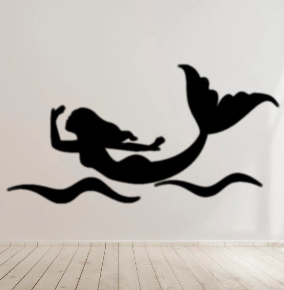 Mermaid bath room Decal - Kids Room Laptop Car Window Mirror Vinyl Sticker