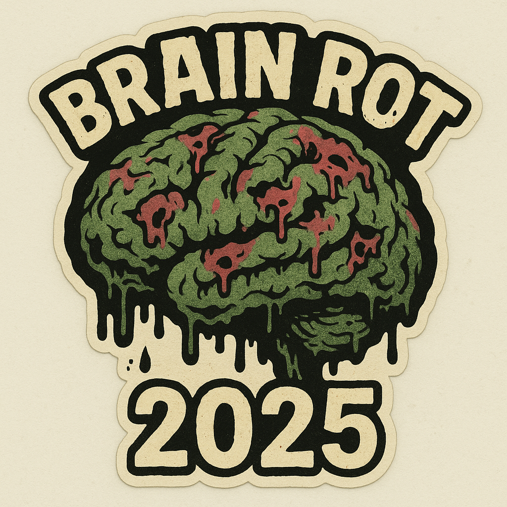 Gamer Brain Rot PC Decal - Vinyl Decal Sticker for Home, wall, décor, bar, room