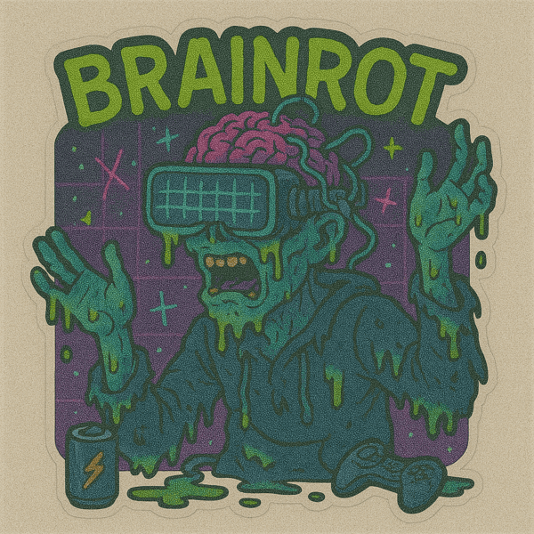 Gamer Brain Rot PC Decal - Vinyl Decal Sticker for Home, wall, décor, bar, room