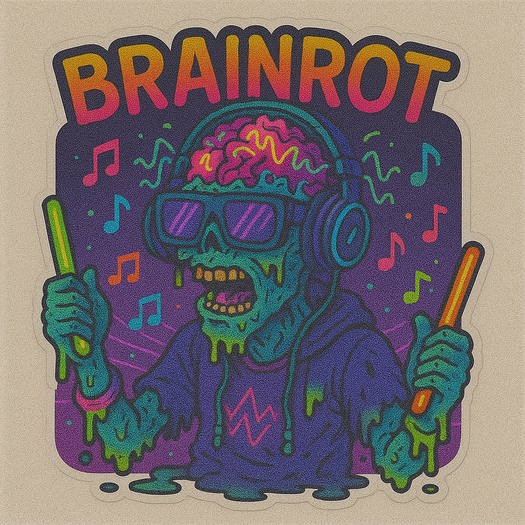 Gamer Brain Rot PC Decal - Vinyl Decal Sticker for Home, wall, décor, bar, room