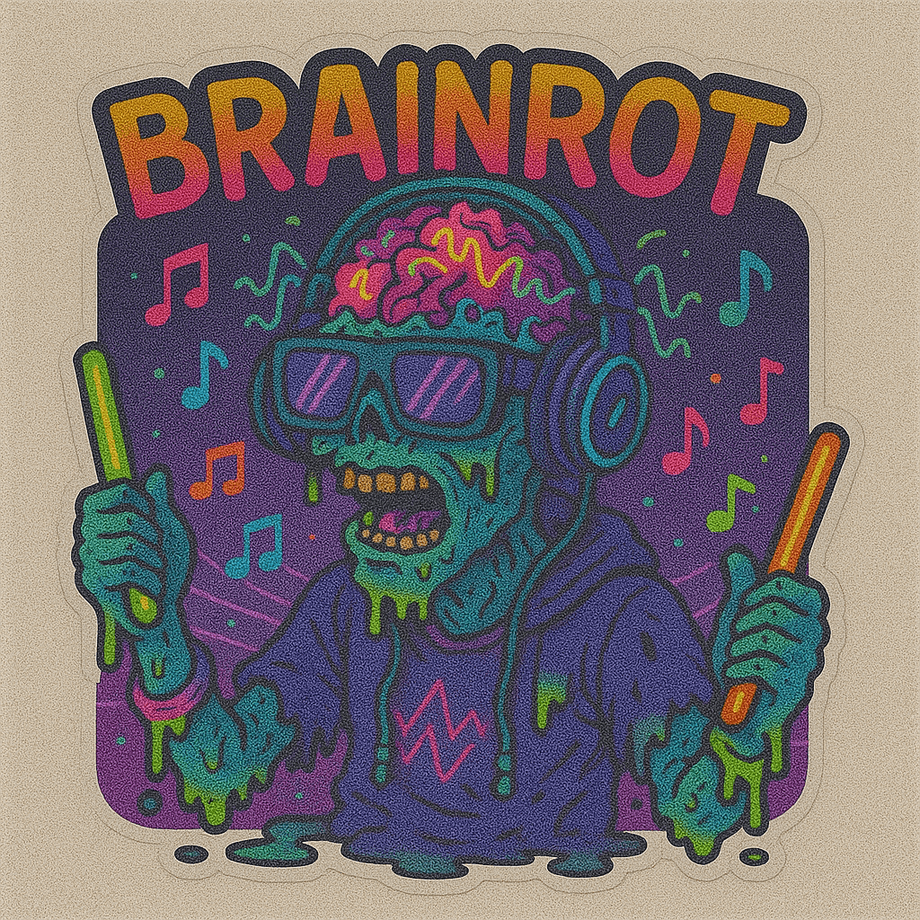 Gamer Brain Rot PC Decal - Vinyl Decal Sticker for Home, wall, décor, bar, room