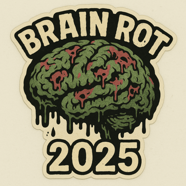 Gamer Brain Rot PC Decal - Vinyl Decal Sticker for Home, wall, décor, bar, room