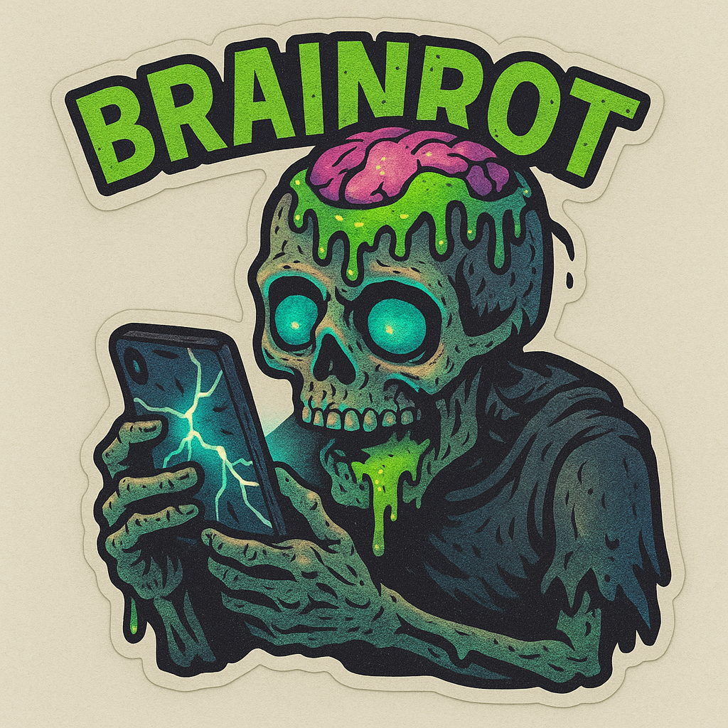 Gamer Brain Rot PC Decal - Vinyl Decal Sticker for Home, wall, décor, bar, room