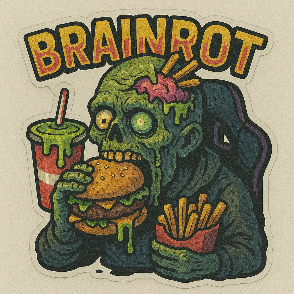 Gamer Brain Rot PC Decal - Vinyl Decal Sticker for Home, wall, décor, bar, room