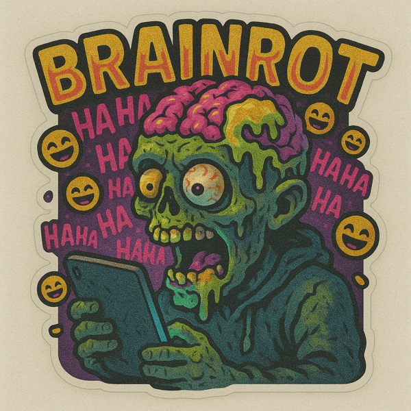 Gamer Brain Rot PC Decal - Vinyl Decal Sticker for Home, wall, décor, bar, room