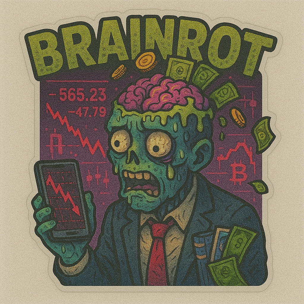 Gamer Brain Rot PC Decal - Vinyl Decal Sticker for Home, wall, décor, bar, room