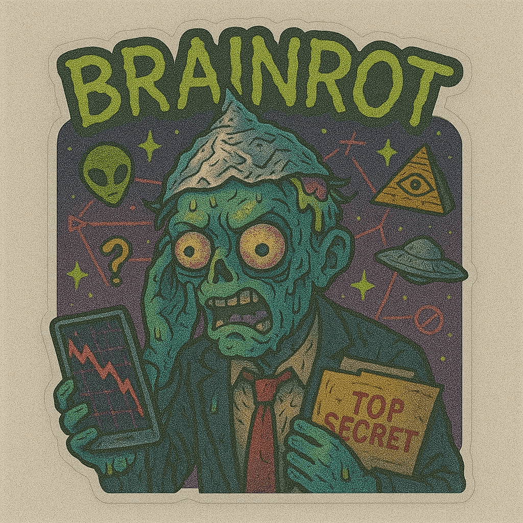 Gamer Brain Rot PC Decal - Vinyl Decal Sticker for Home, wall, décor, bar, room