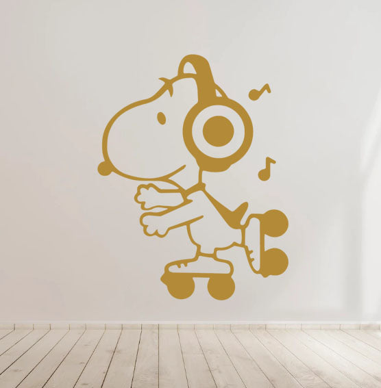 Skating Snoopy Vinyl Decal Sticker for Home, wall, décor, bar, Car, bedroom