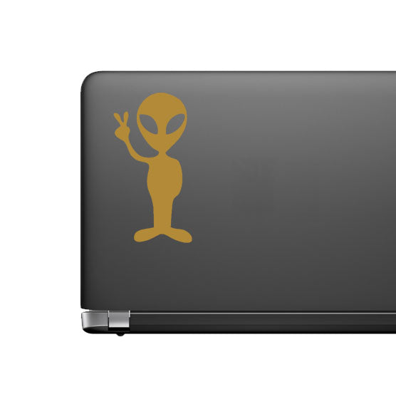 Alien Peace Space Decal - Car Body Window Bumper Vinyl Decal Sticker
