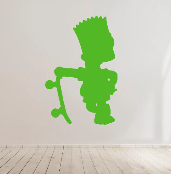 Bart Simpson cartoon Skate board Decal Sticker for Home, wall, Car, bedroom