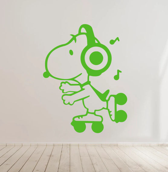 Skating Snoopy Vinyl Decal Sticker for Home, wall, décor, bar, Car, bedroom
