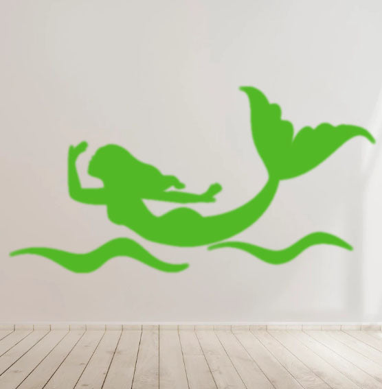 Mermaid bath room Decal - Kids Room Laptop Car Window Mirror Vinyl Sticker