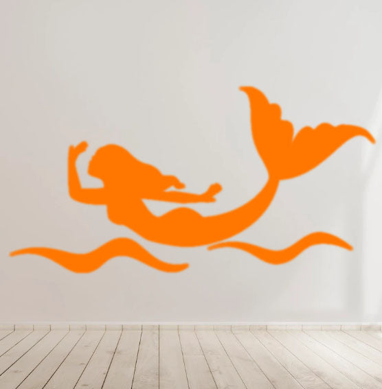 Mermaid bath room Decal - Kids Room Laptop Car Window Mirror Vinyl Sticker