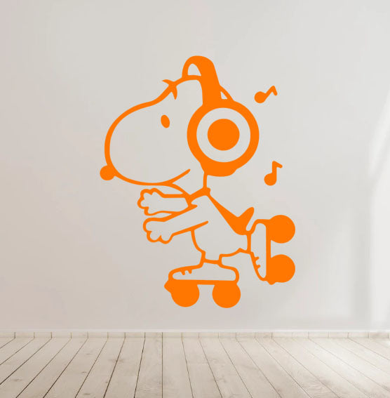 Skating Snoopy Vinyl Decal Sticker for Home, wall, décor, bar, Car, bedroom