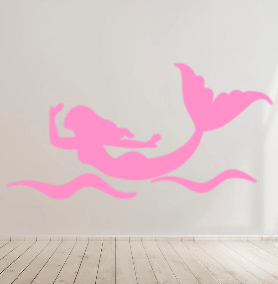 Mermaid bath room Decal - Kids Room Laptop Car Window Mirror Vinyl Sticker