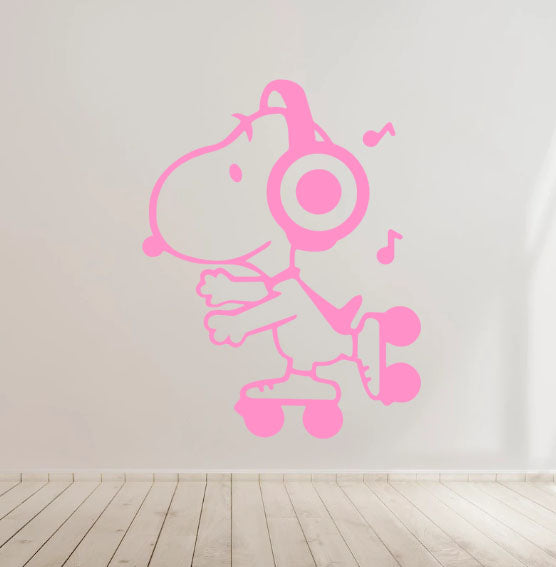 Skating Snoopy Vinyl Decal Sticker for Home, wall, décor, bar, Car, bedroom
