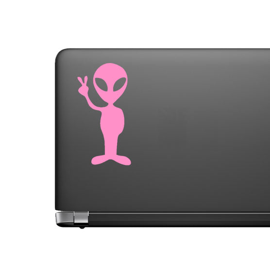 Alien Peace Space Decal - Car Body Window Bumper Vinyl Decal Sticker