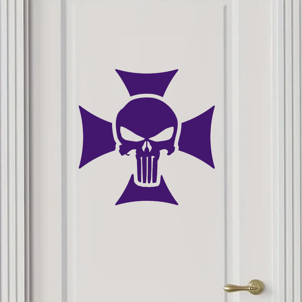 Punisher Skull Maltese Cross Car Body Window Bumper Vinyl Decal Sticker