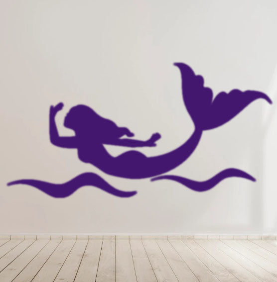 Mermaid bath room Decal - Kids Room Laptop Car Window Mirror Vinyl Sticker