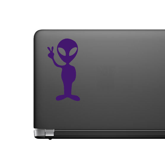 Alien Peace Space Decal - Car Body Window Bumper Vinyl Decal Sticker