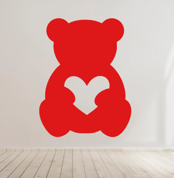 Bear with Heart Vinyl Decal Wall Car Laptop Window Waterproof UK
