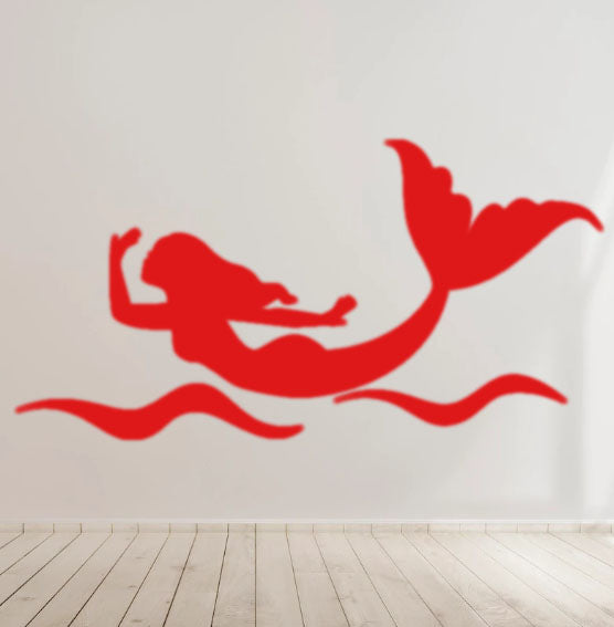 Mermaid bath room Decal - Kids Room Laptop Car Window Mirror Vinyl Sticker