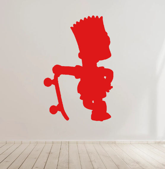 Bart Simpson cartoon Skate board Decal Sticker for Home, wall, Car, bedroom
