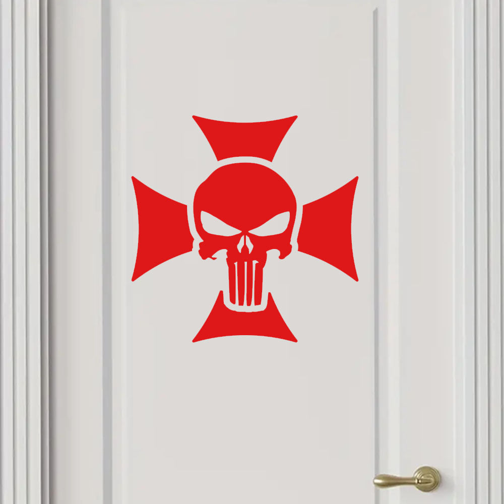 Punisher Skull Maltese Cross Car Body Window Bumper Vinyl Decal Sticker