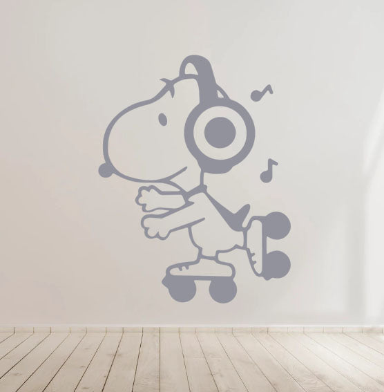 Skating Snoopy Vinyl Decal Sticker for Home, wall, décor, bar, Car, bedroom
