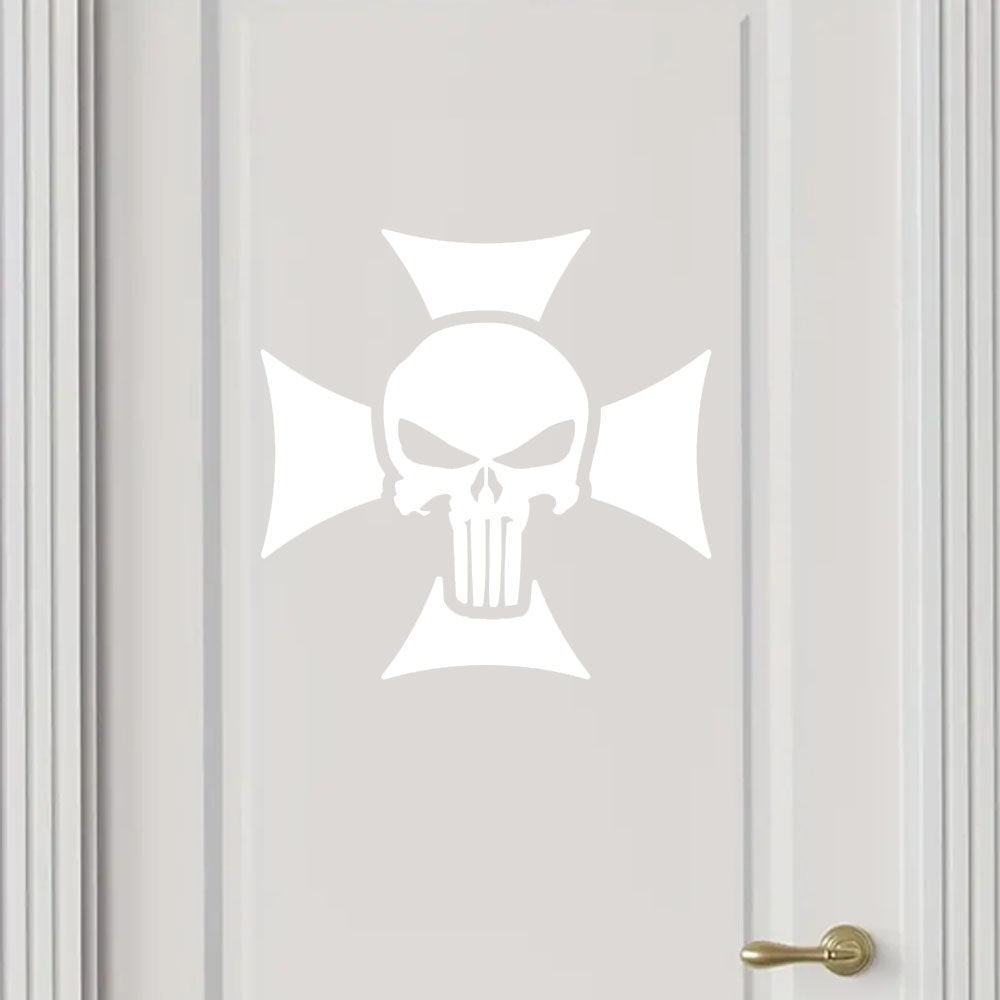 Punisher Skull Maltese Cross Car Body Window Bumper Vinyl Decal Sticker