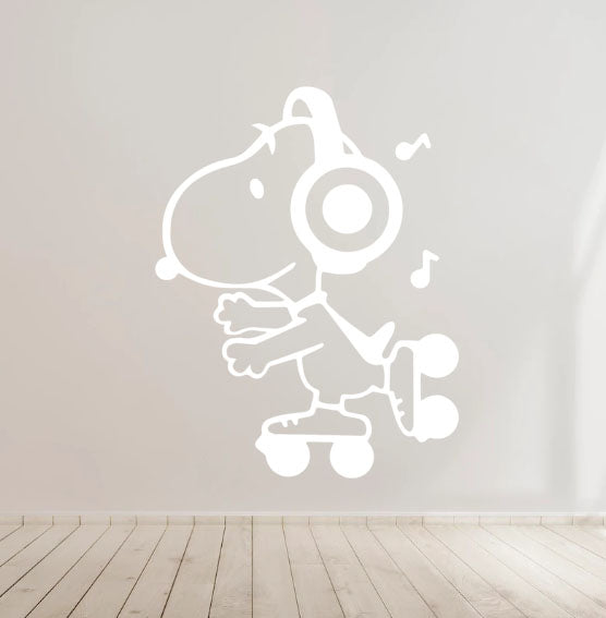 Skating Snoopy Vinyl Decal Sticker for Home, wall, décor, bar, Car, bedroom