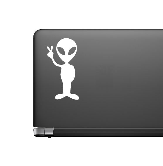 Alien Peace Space Decal - Car Body Window Bumper Vinyl Decal Sticker