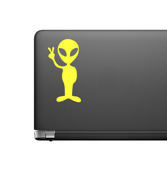 Alien Peace Space Decal - Car Body Window Bumper Vinyl Decal Sticker