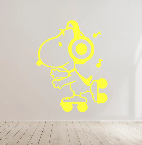 Skating Snoopy Vinyl Decal Sticker for Home, wall, décor, bar, Car, bedroom