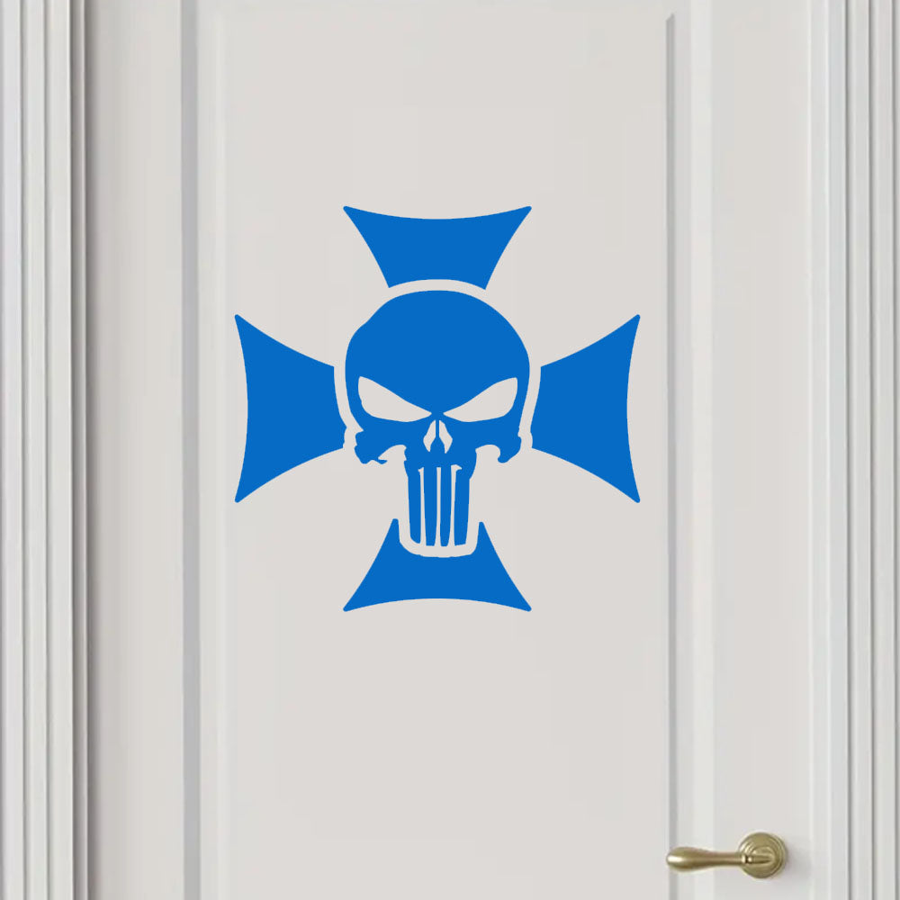 Punisher Skull Maltese Cross Car Body Window Bumper Vinyl Decal Sticker