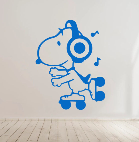 Skating Snoopy Vinyl Decal Sticker for Home, wall, décor, bar, Car, bedroom