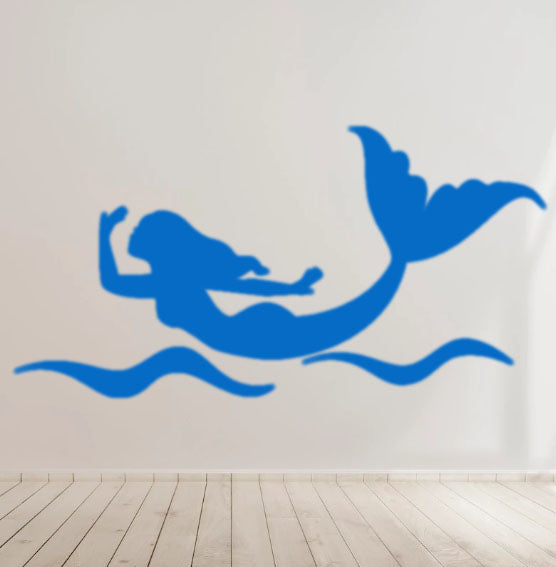 Mermaid bath room Decal - Kids Room Laptop Car Window Mirror Vinyl Sticker